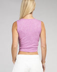 Zenana Ribbed Scoop Neck Cropped Sleeveless Top