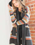 PLUS Jade By Jane Multi Color Striped Cardigan