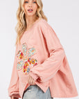 SAGE + FIG Flower Patch Dropped Shoulder Oversize Top