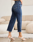 RFM Full Size Tummy Control High Waist Raw Hem Jeans