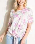 e Luna Floral Print Triblend Top