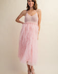 Lovely Tulle Midi Crochet Dress