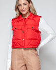 Snobbish Snap Down Quilted Crop Vest