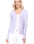 MAK Women's V-Neck Button Down Knit Cardigan Sweater