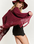 Plus Jade By Jane Fringe Knit Cardigan