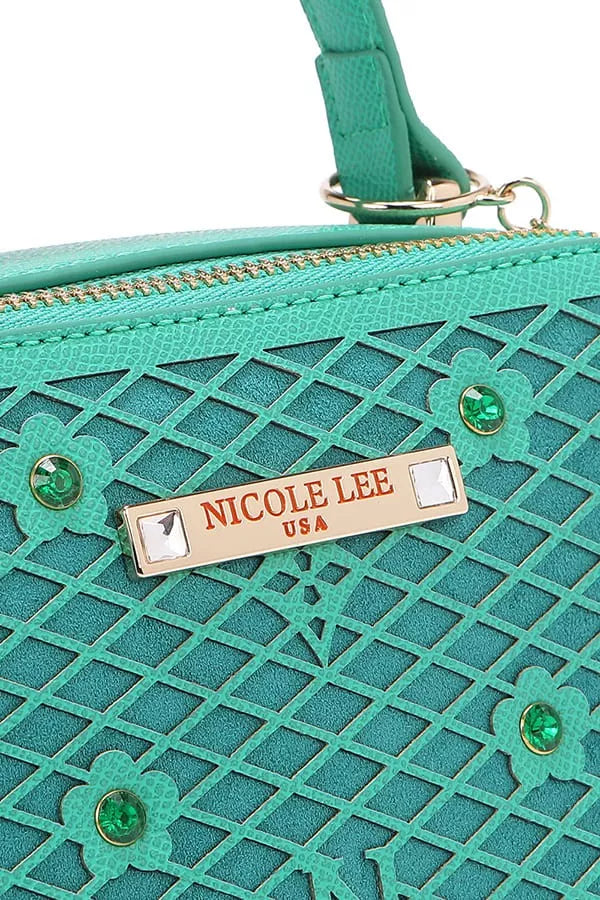 Nicole Lee USA Vegan Geometric Pattern Structured Handbag