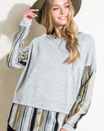 e Luna Solid Multi Striped Mixed Top