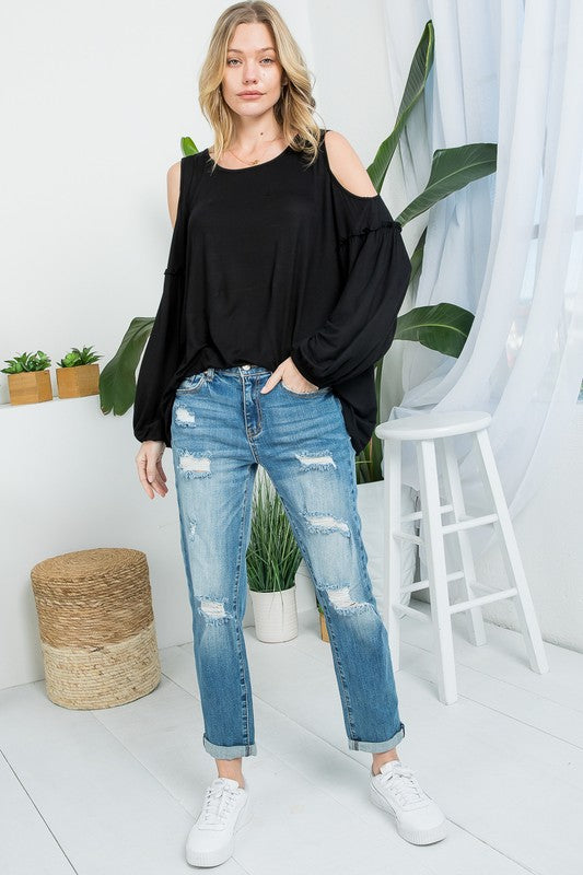 e Luna Cold Shoulder Top