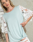 e Luna Lace Sleeves Top