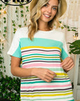 e Luna PLUS Solid Multi Stripe Top