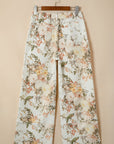 Floral Denim High Waist Wide Leg Jeans
