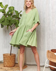 ADORA V-Neck Half Sleeve Dress with Pockets