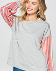 e Luna Striped Mixed Sweatshirt