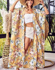 BiBi Floral Side Slit Longline Cardigan