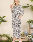 Celeste Full Size Leopard Contrast Dress with Pockets