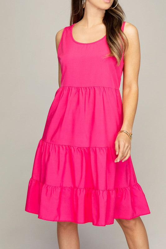 Sleeveless Tiered Dress - Online Only