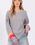 SAGE + FIG Color Block Waffle Knit T-Shirt