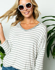 e Luna Plus Stripe Hoodie Top