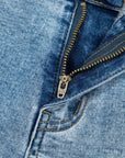 Western Embroidered Studded Denim Shorts
