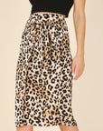 Lilou Satin Leopard Tie Skirt