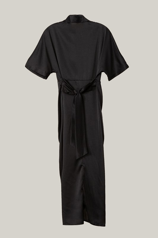 Satin Wrap Dress - Online Only