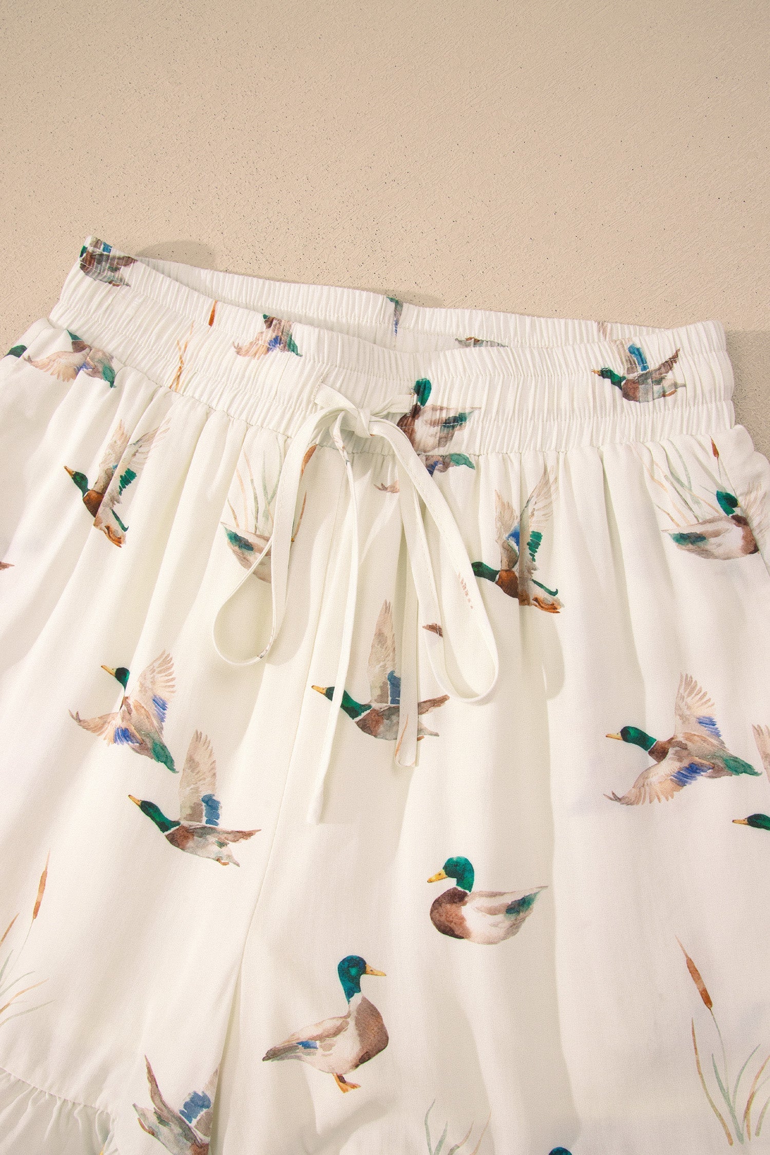 Mallard Ruffle Buttoned Shirt & Shorts Pajama Set
