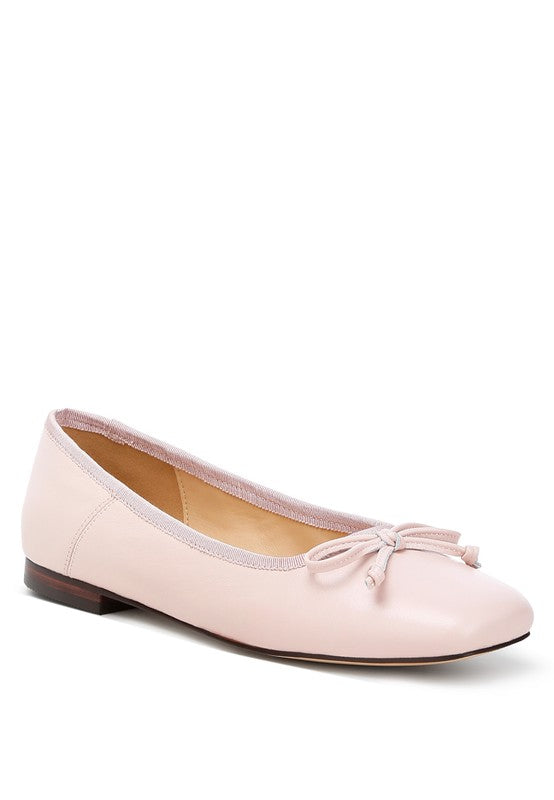 Lutten Square-Toe Bow Ballerinas