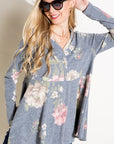 e Luna Floral Triblend Babydoll Top