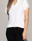 Embroidered Eyelet Blouse with Ruffle - Online Only