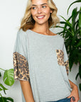 e Luna Terry Solid Animal Boxy Top