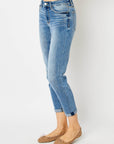 Judy Blue Full Size Cuffed Hem Low Waist Slim Jeans