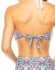 Two Piece Floral Prints Criss Cross Halter Bikini