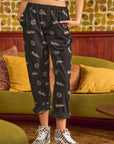 Jade By Jane Smiley Face Pattern Baggy Casual Pants