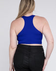 ZENANA Plus Ribbed Cropped Racerback Tank Top