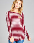 e Luna Striped Jersey Basic Top