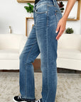 Judy Blue Full Size Mid Rise Release Hem Jeans