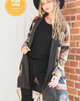 PLUS Jade By Jane Multi Color Striped Cardigan