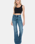 Judy Blue Full Size Tummy Control Cut Hem Flare Jeans