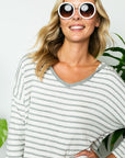 e Luna Plus Stripe Hoodie Top