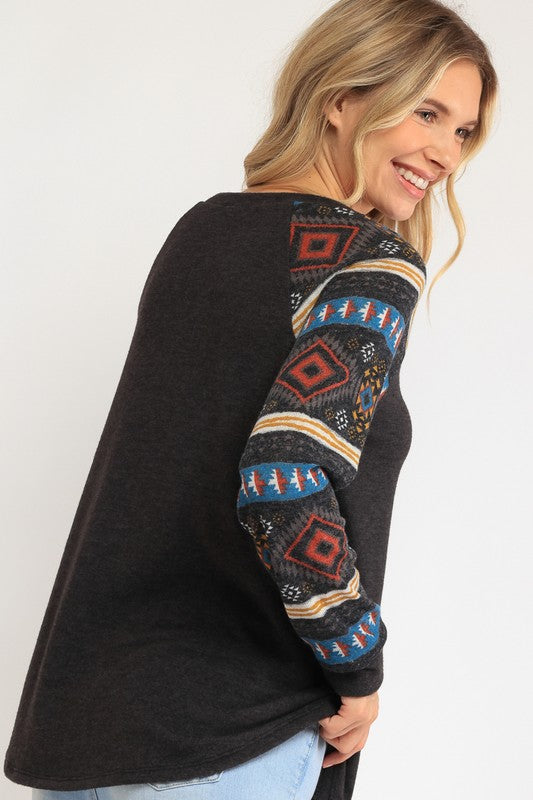 Mixed Aztec Top - Online Only