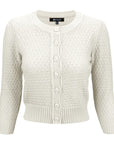 Cute Pattern Cropped Cardigan Sweater  3/4 Sleeve