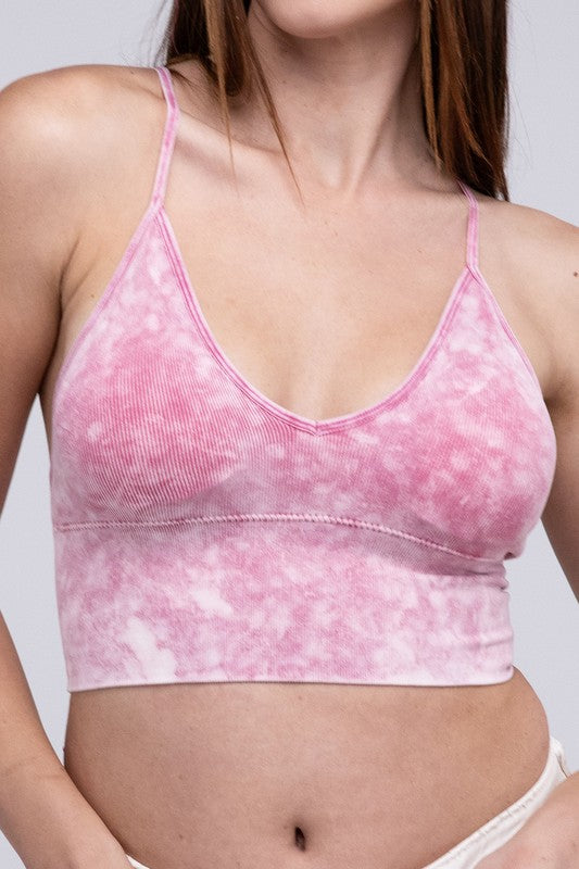 ZENANA Washed Ribbed Bra Padded Tank Top
