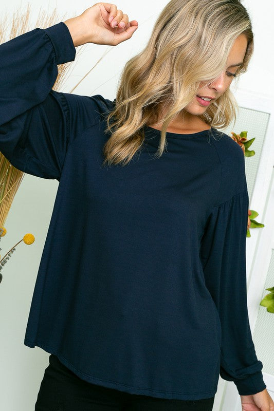 e Luna PLUS Solid Loose Fit Top