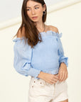 HYFVE Sunny Day Smocked Off-the-Shoulder Top