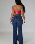 GJG Denim Jade Wide Leg Jean in Dark Denim