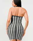 Athina Checkmate Illusion Bandage Dress
