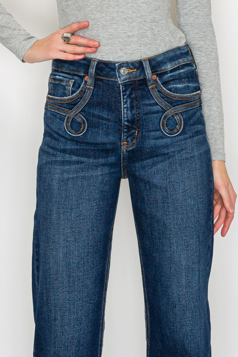 Artemis Vintage Plus-Size Tummy-Control High-Rise Straight-Leg Jeans – Dark Wash