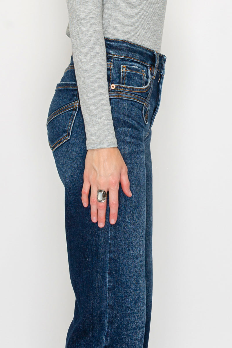 Artemis Vintage Plus-Size Tummy-Control High-Rise Straight-Leg Jeans – Dark Wash