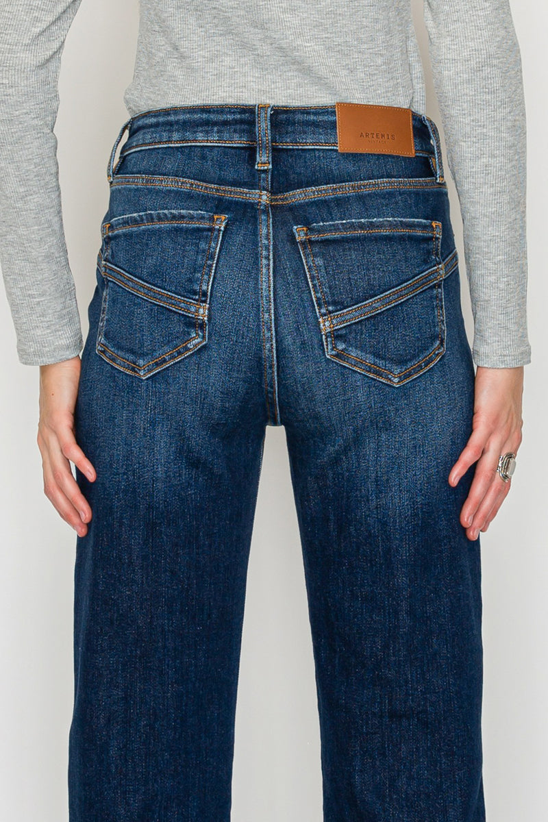 Artemis Vintage Plus-Size Tummy-Control High-Rise Straight-Leg Jeans – Dark Wash
