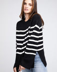 BiBi Ribbed Hem Stripe Sweater